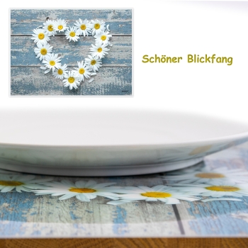 Tischset Platzset abwaschbar Daisy Heart von ARTIPICS